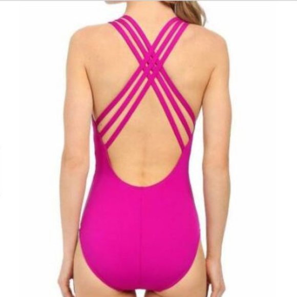La Blanca Cross Back Strappy  One-Piece Swimsuit - Picture 3 of 5